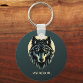 Wolf face fenrir tribal warrior no fear fenris キーホルダー (正面)