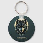 Wolf face fenrir tribal warrior no fear fenris キーホルダー (裏面)