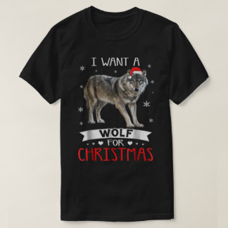 Wolf for Christmas Cute Holiday Design Tシャツ