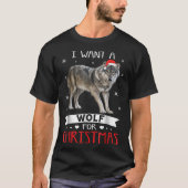 Wolf for Christmas Cute Holiday Design Tシャツ (正面)