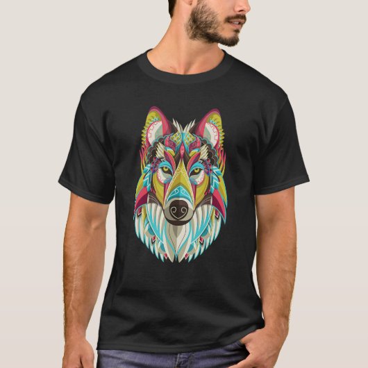 Wolf  For Men Wolf  Wolf  Women Wolf Moon Tシャツ (正面)