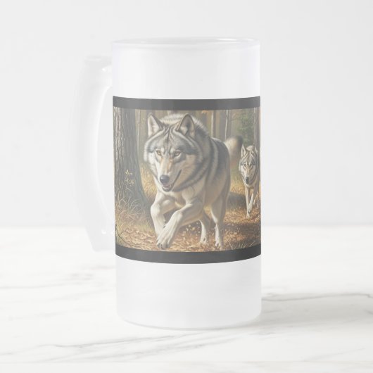 Wolf Frosted Glass Mug style 1 フロストグラスビールジョッキ (正面左)