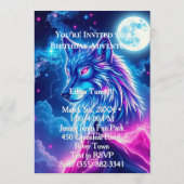 Wolf Galaxy Stars Cosmic Birthday Party 招待状 (裏面)