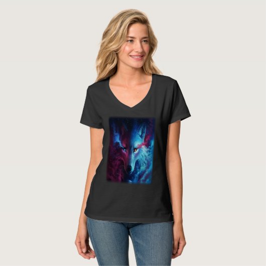 Wolf galaxy wolf   for men and woman tシャツ (正面フル)