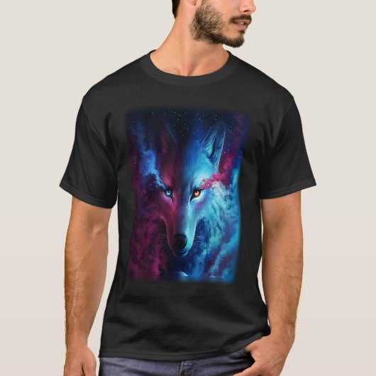Wolf galaxy wolf for men and woman tシャツ (正面)