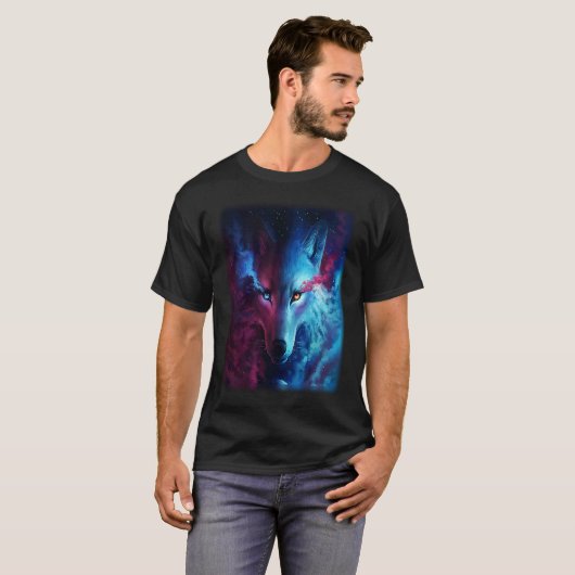 Wolf galaxy wolf   for men and woman tシャツ (正面フル)