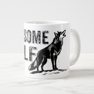 Wolf Geschenk Retro Spruch Vintage Natur Hund ジャンボコーヒーマグカップ