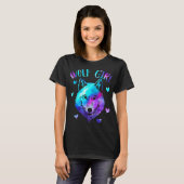 Wolf Girl Galaxy Aesthetic Design Tシャツ (正面フル)