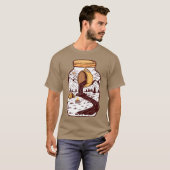 Wolf Glass Coffee Nature Camping Hiker Camping fri Tシャツ (正面フル)