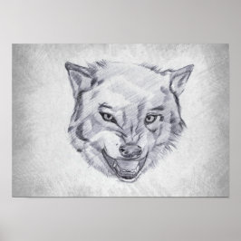 Wolf - Graphic Drawing ポスター