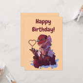 Wolf happy birthday カード (正面/裏面インサイチュ)