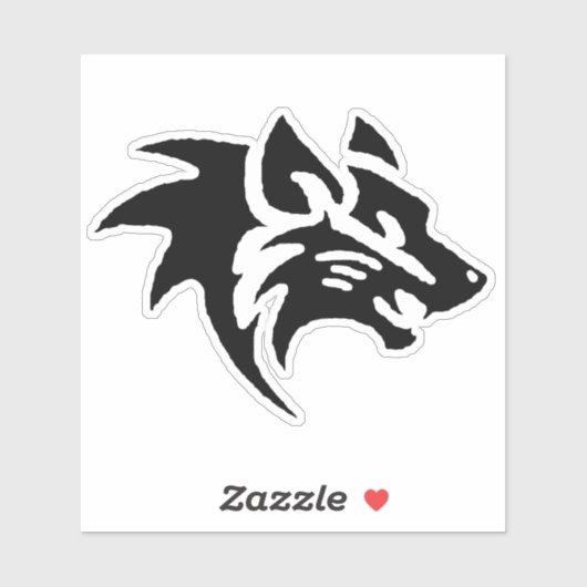 Wolf Head Digital Art - Hand Drawn - One-Of-A-Kind シール (シート)