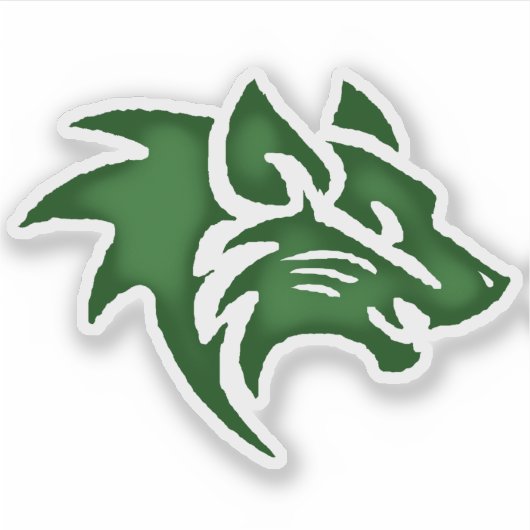 Wolf Head Digital Art - Hand-Drawn - One-Of-A-Kind シール (正面)