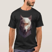 Wolf Head Low Poly Polygon Wolves Geometric Tシャツ (正面)