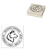 Wolf Head Profile Round Address ラバースタンプ (押印)
