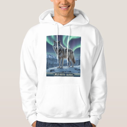 Wolf Hoodie 🐺❄️ | Northern Lights Art パーカ (正面)