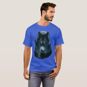 Wolf Howling at Moon Graphic Tees Men Wolves Tシャツ (正面フル)