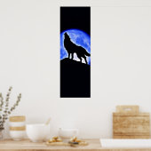 Wolf Howling at Moon Poster - Wolf Posts ポスター (キッチン)