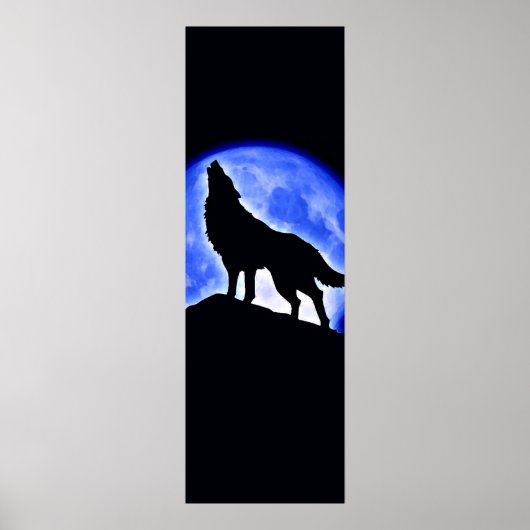 Wolf Howling at Moon Poster - Wolf Posts ポスター (正面)