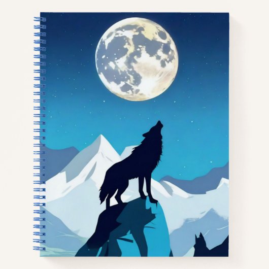 Wolf Howling at the Full Moon Journal ノートブック (正面)