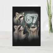 Wolf Howling At The Moon 67 6 7 Halloween 67 Wolf  カード (正面)