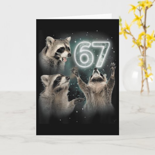 Wolf Howling At The Moon 67 6 7 Halloween 67 Wolf  カード (黄色い花)