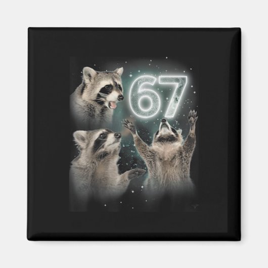 Wolf Howling At The Moon 67 6 7 Halloween 67 Wolf  マグネット (正面)