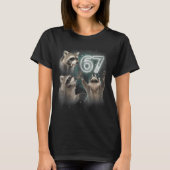 Wolf Howling At The Moon 67 6 7 Halloween 67 Wolf Tシャツ (正面)
