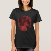 Wolf Howling Blood Moon Tシャツ (正面)