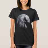 wolf howling under the moon light tシャツ (正面)