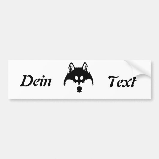 Wolf Hund Husky バンパーステッカー (正面)