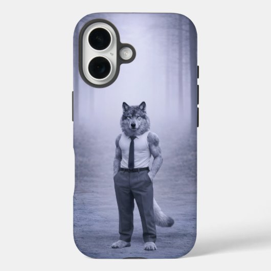 Wolf in Minimal Formal Attire – Silent Forest Port Case-Mate iPhoneケース (裏面)