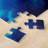 Wolf in silhouette howling to the full moon ジグソーパズル (側面)