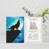 Wolf in silhouette howling to the full moon 招待状 (スタンド正面)