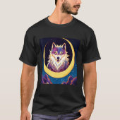 Wolf in the Crescent Moon Design Tシャツ (正面)