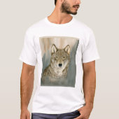 Wolf in the Mist Watercolor Tシャツ (正面)