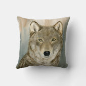 Wolf in the Mist Woatercolor クッション (裏面)