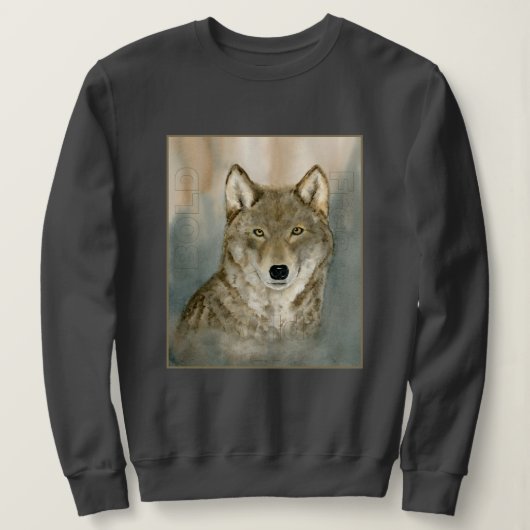 Wolf in the Mist Woatercolor スウェットシャツ (デザイン正面)