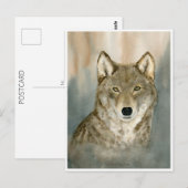 Wolf in the Mist Woatercolor ポストカード (正面/裏面)