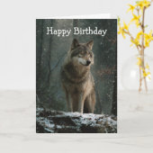 Wolf in Winter カード (黄色い花)