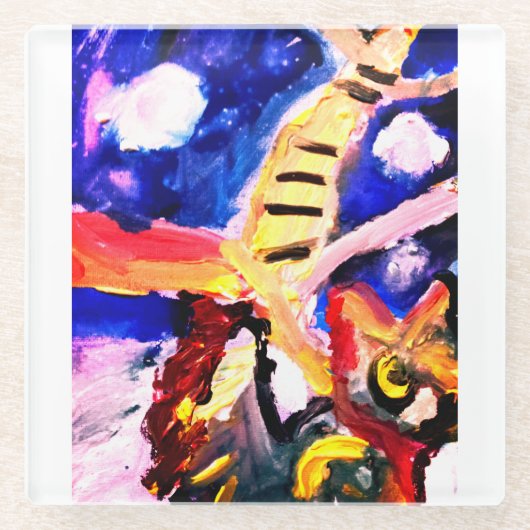 Wolf in winter  ガラスコースター (正面)