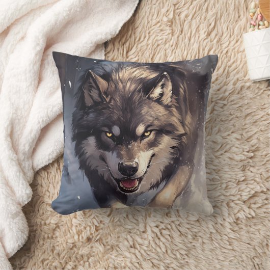 Wolf in winter クッション (ブランケット)