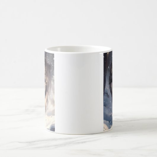 Wolf in winter コーヒーマグカップ (中央)