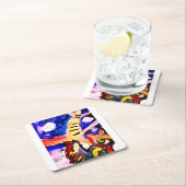 Wolf in winter  スクエアペーパーコースター (インサイチュ)