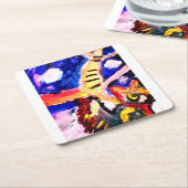 Wolf in winter  スクエアペーパーコースター (アングル)