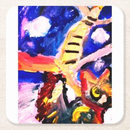 Wolf in winter  スクエアペーパーコースター