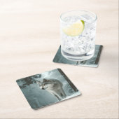 Wolf in Winter スクエアペーパーコースター (インサイチュ)