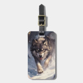 Wolf in winter ラゲッジタグ (正面縦)