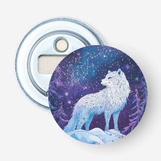 "Wolf in Winter under a Starry Night Sky" 栓抜き