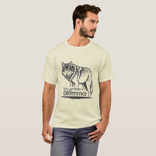 Wolf Inspiration – “You Can Make a Difference”  Tシャツ (正面フル)